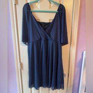 SHEIN Sparkling Midnight Blue Midi Dress